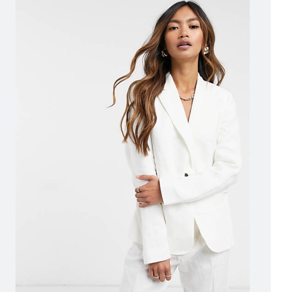 Mango Mng White Two Button Blazer - image 1